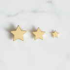 3 Plain Gold Star Studs - Flat Lay