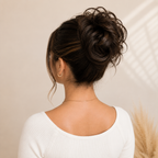Natural Messy Hair Bun Dark Brown Scrunchie