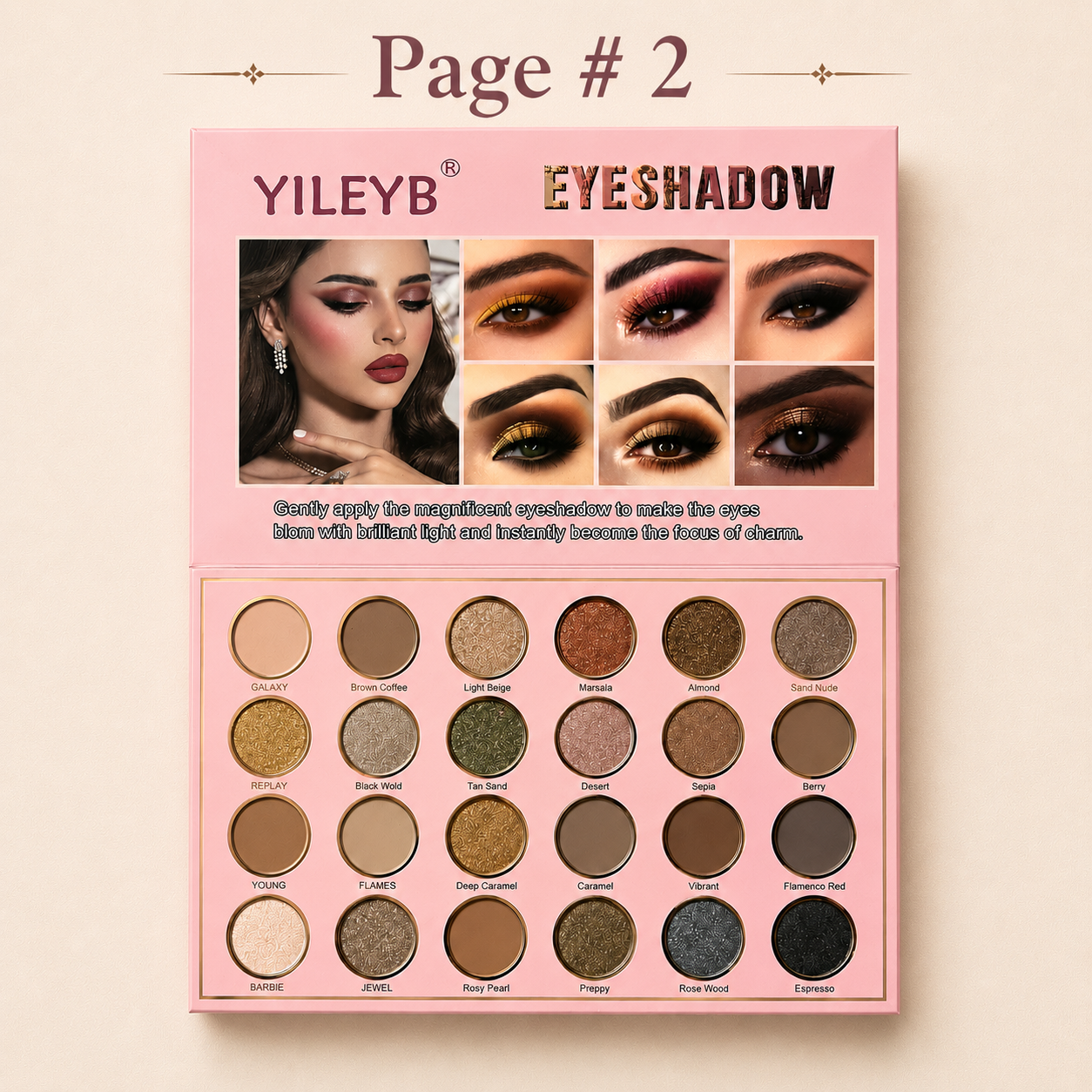 YILEYB 84-Color Makeup Palette Page 2 - 24 Eyeshadow Shades