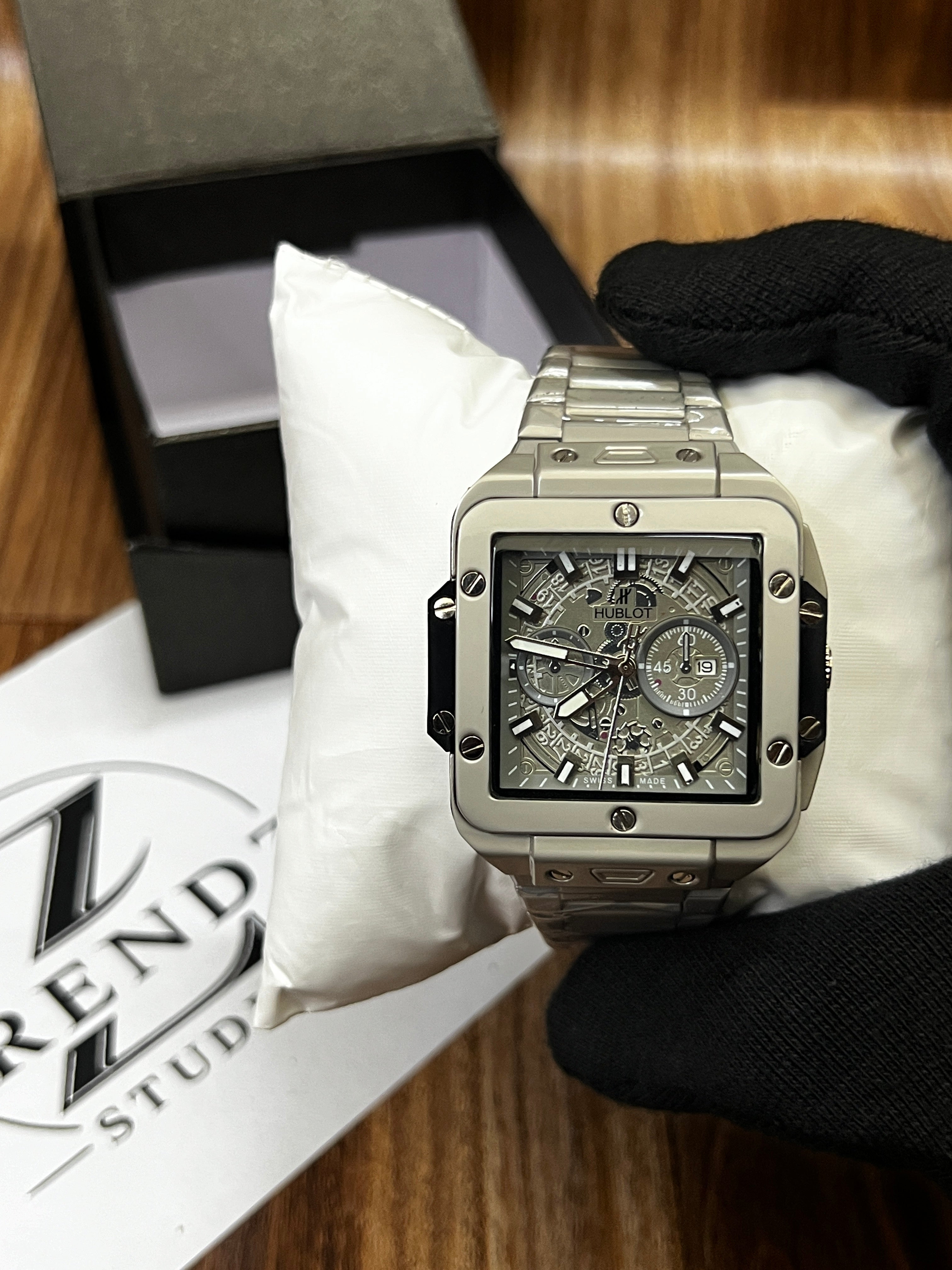 Hublot Square Bang Skeleton Dial Display Silver