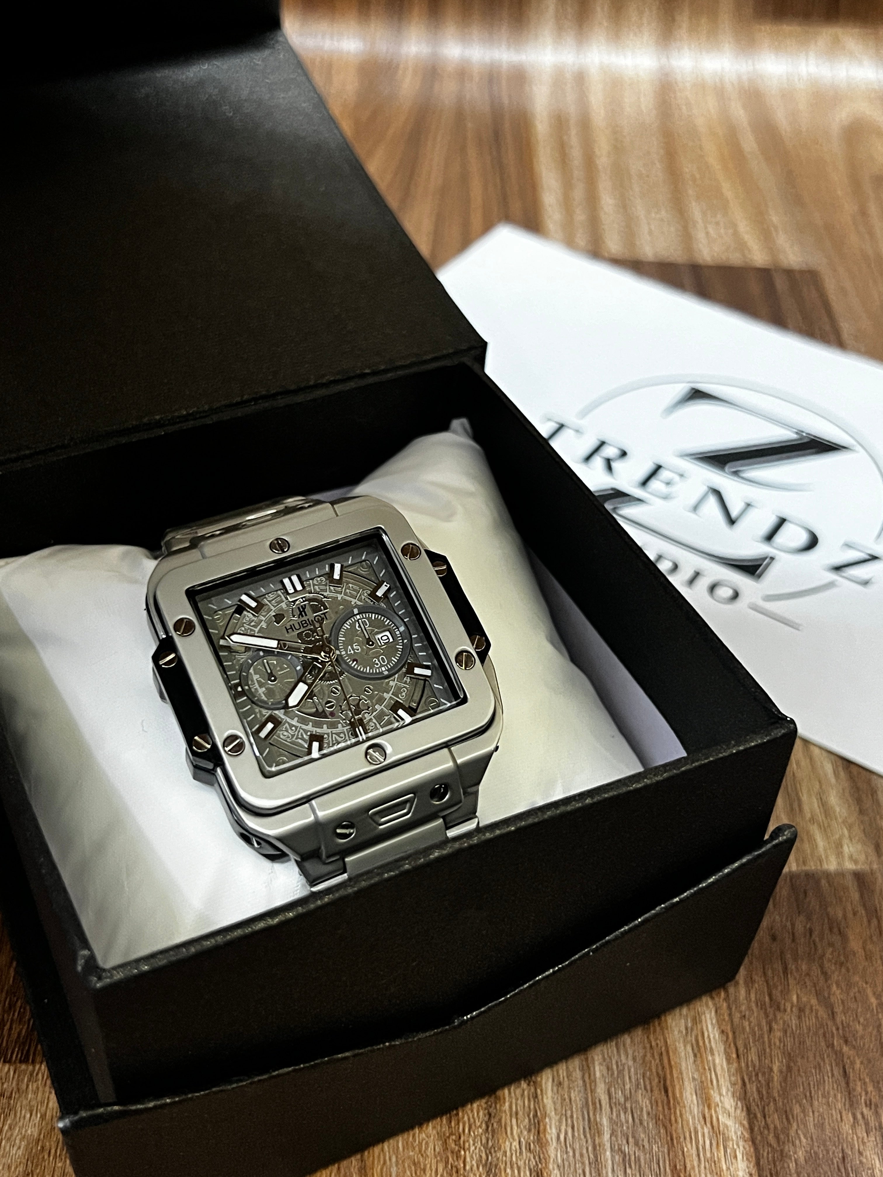 Hublot Square Bang Skeleton Dial Display Silver