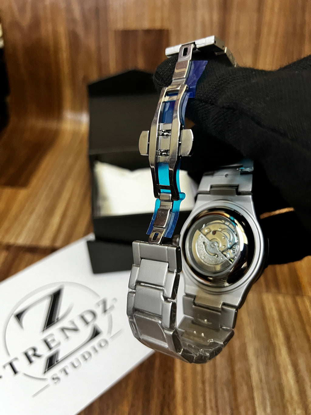 Hublot Classic Fusion Titanium Green Dial with Luxury Diamond Cut Chain.