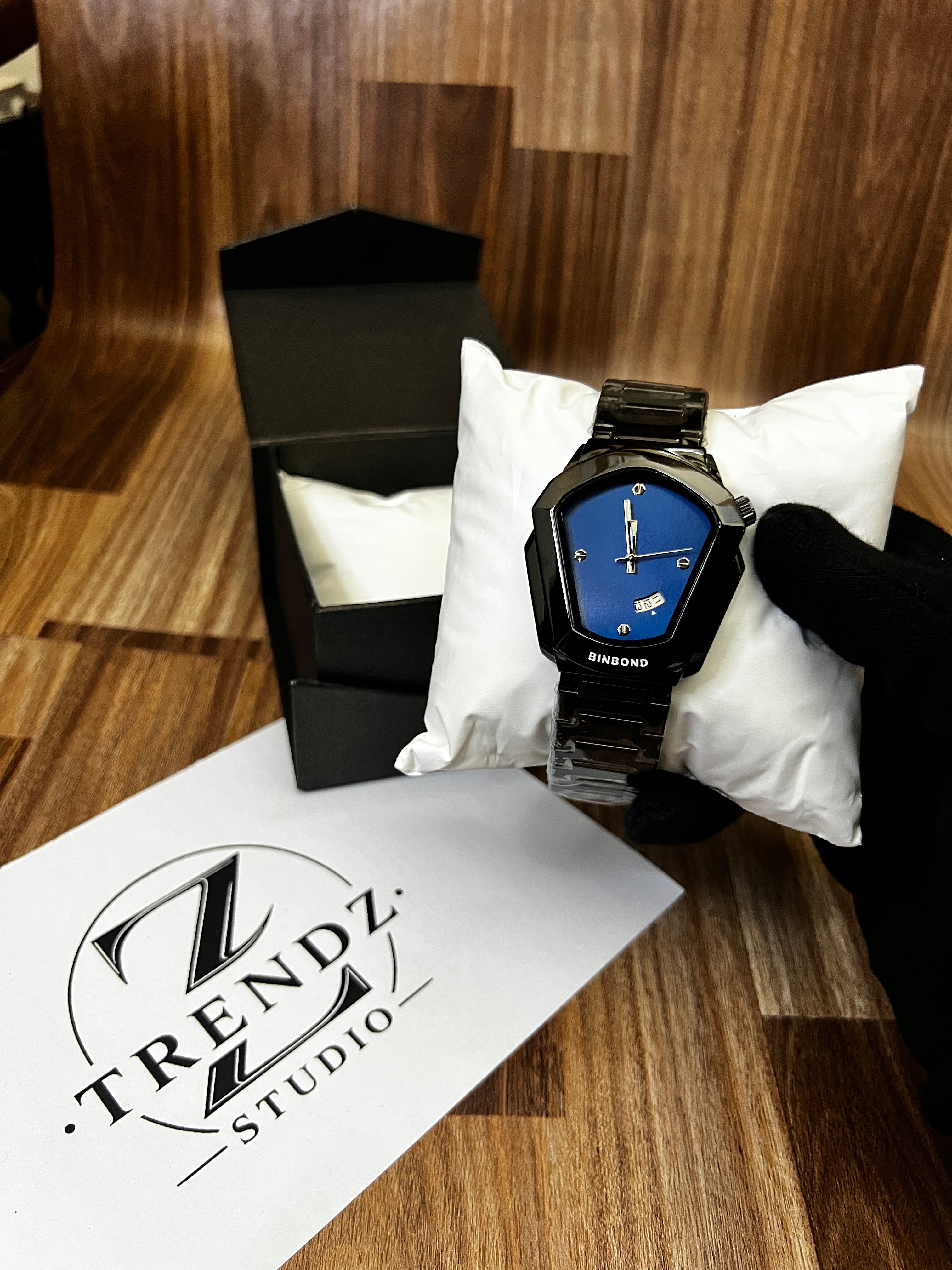 Bin Bond Black Watch for Men – Luxury Stainless Steel Quartz Wrist Watch Pakistan