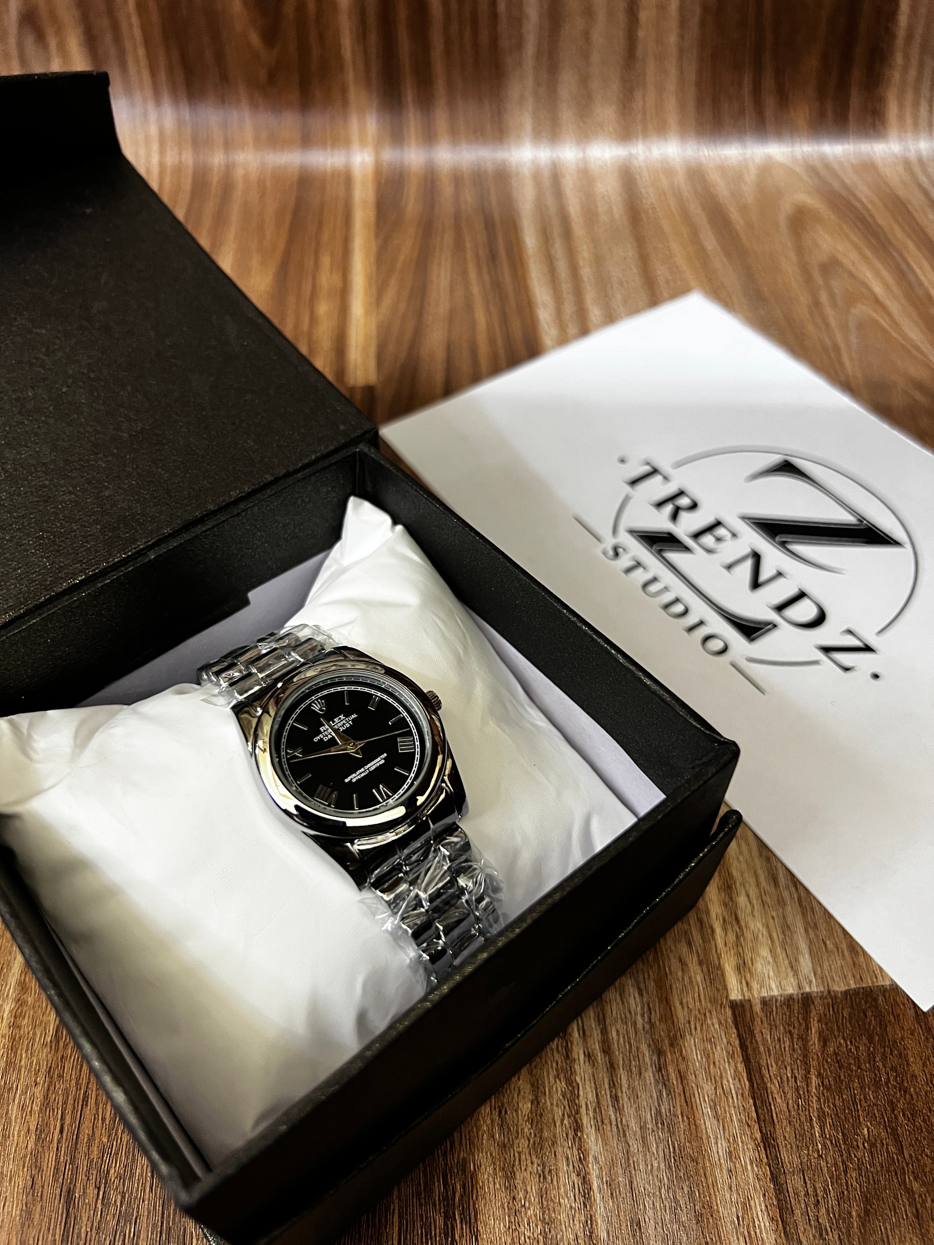 Luxury Datejust Style Black Dial Roman Watch Women