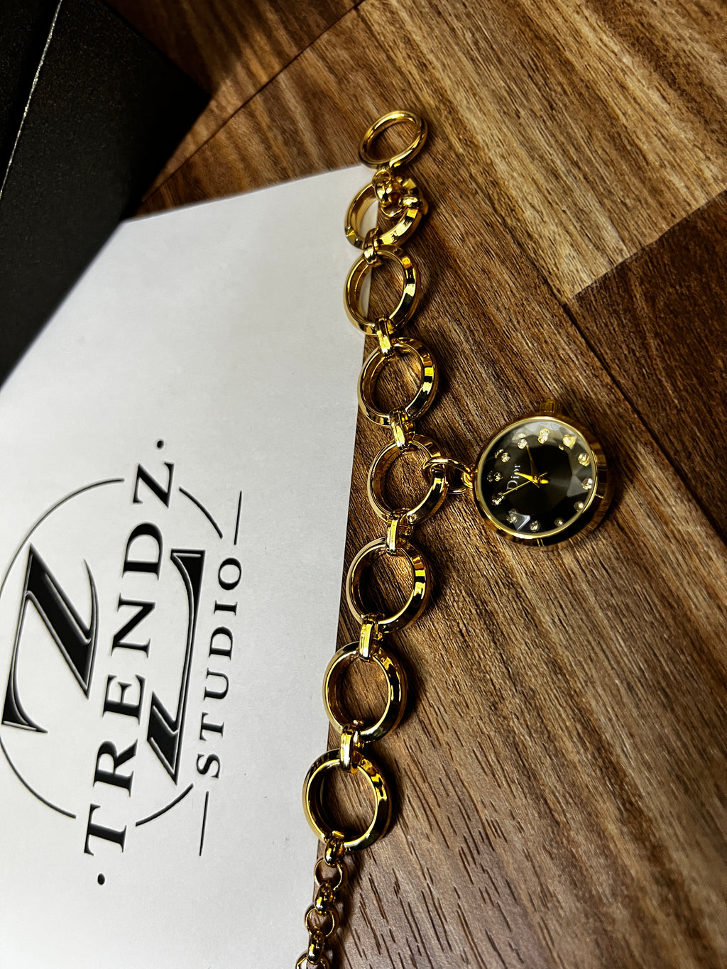 Dior Style Gold Chain Bracelet Watch Women