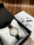 XENLEX Grey Dial Leather Watch