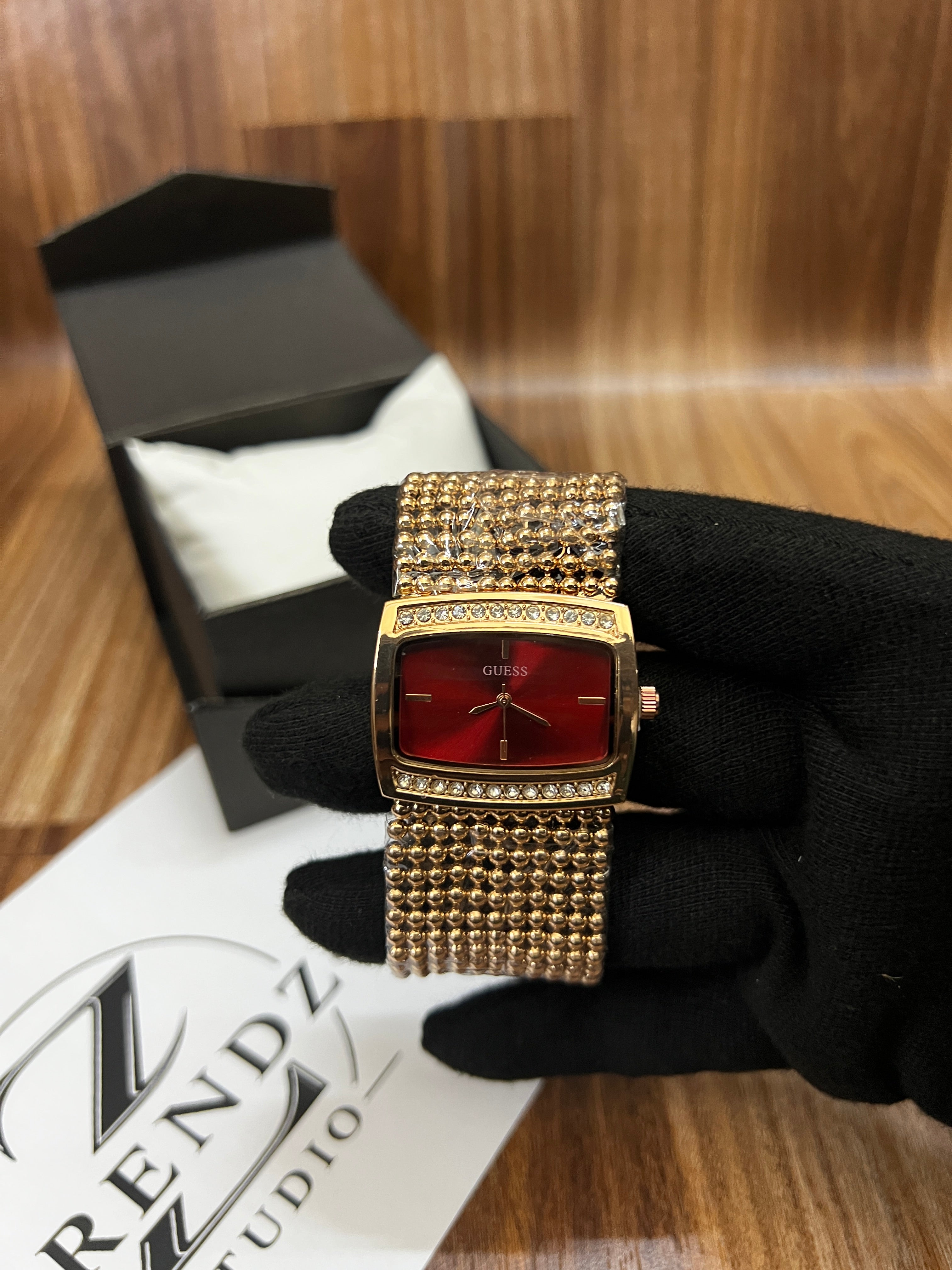 GUESS Luxury Gold Tone Women’s Watch – Rectangular Dial