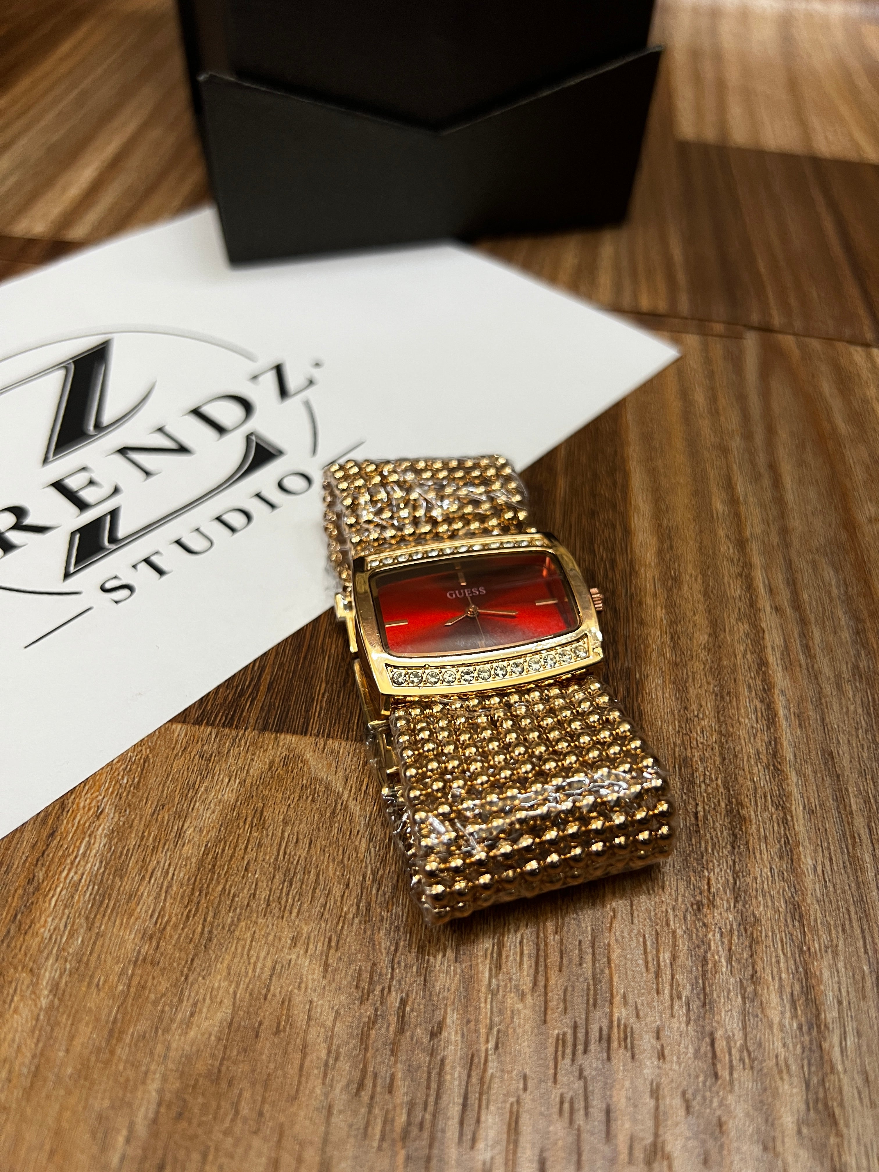 GUESS Luxury Gold Tone Women’s Watch – Rectangular Dial
