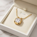 Crystal Square Pendant Necklace