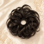 Natural Messy Hair Bun Dark Brown Scrunchie