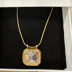 Crystal Square Pendant Necklace