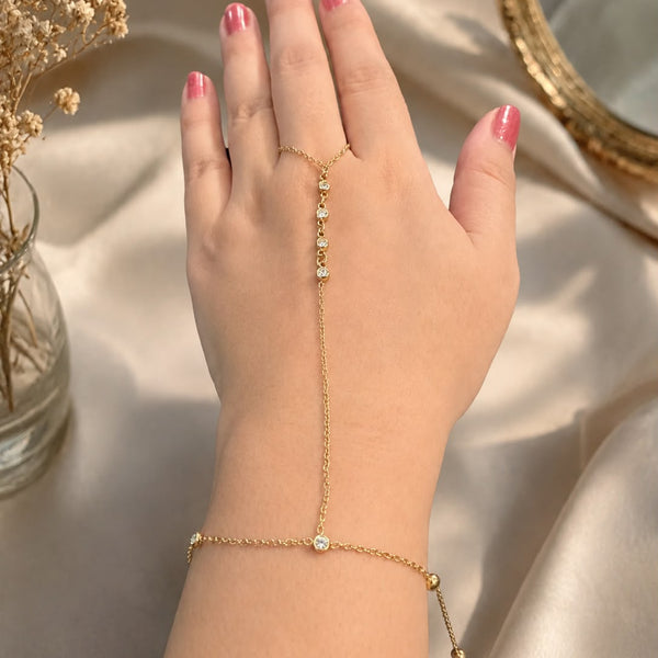 Gold Hand Chain Bracelet Ring