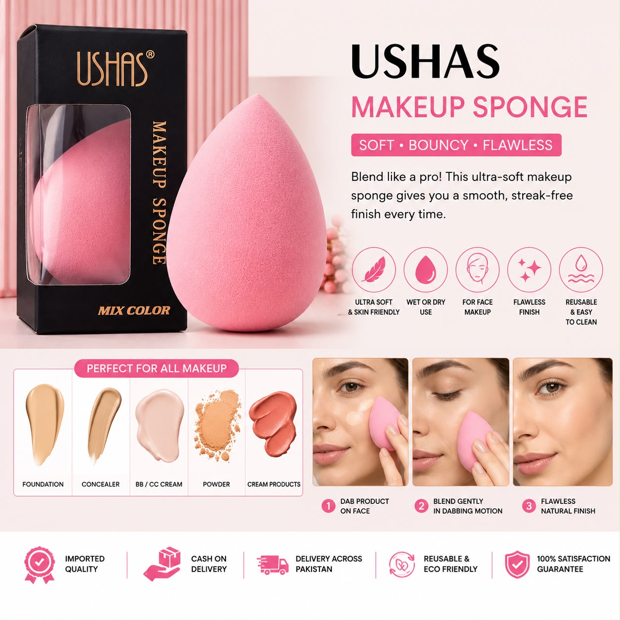 USHAS Makeup Sponge – Beauty Blender