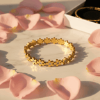 Gold Flower Bracelet Marble & Roses