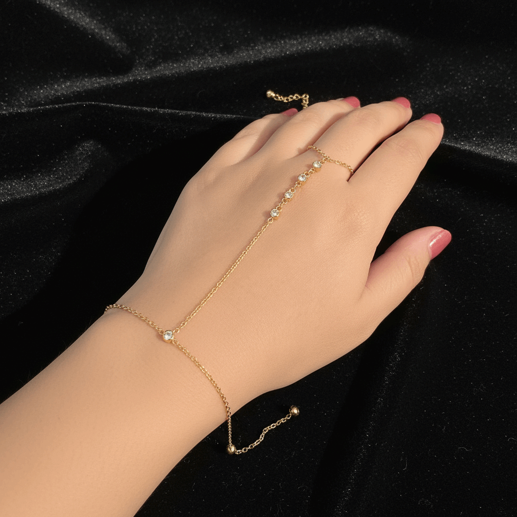 Gold Hand Chain Bracelet Ring