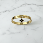 Gold Star Charm Bangle - White Marble Flat Lay