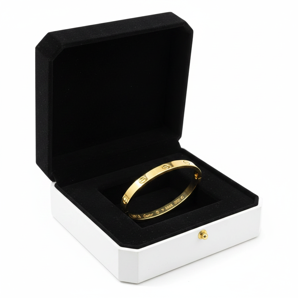 Gold Screw Bangle - Jewelry Box Packaging