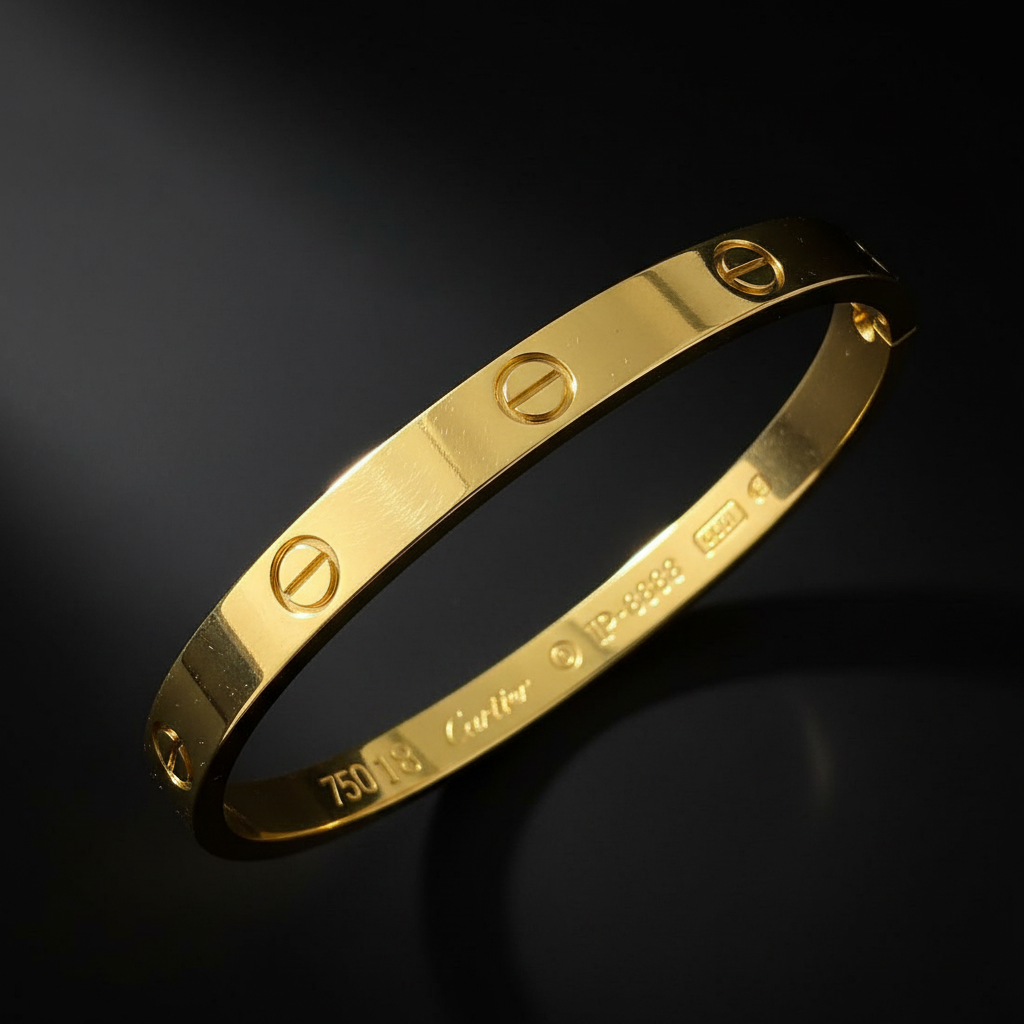 Gold Screw Bangle - Macro Detail Shot