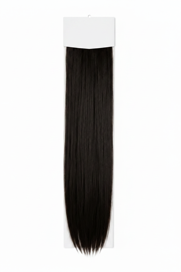 Black straight clip-in hair extensions