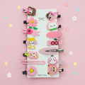 Kids Hair Clips – Pastel Pink Floral Background